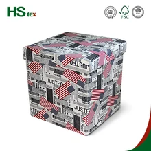 HStex faux leather folding ottoman shoe storage ottoman