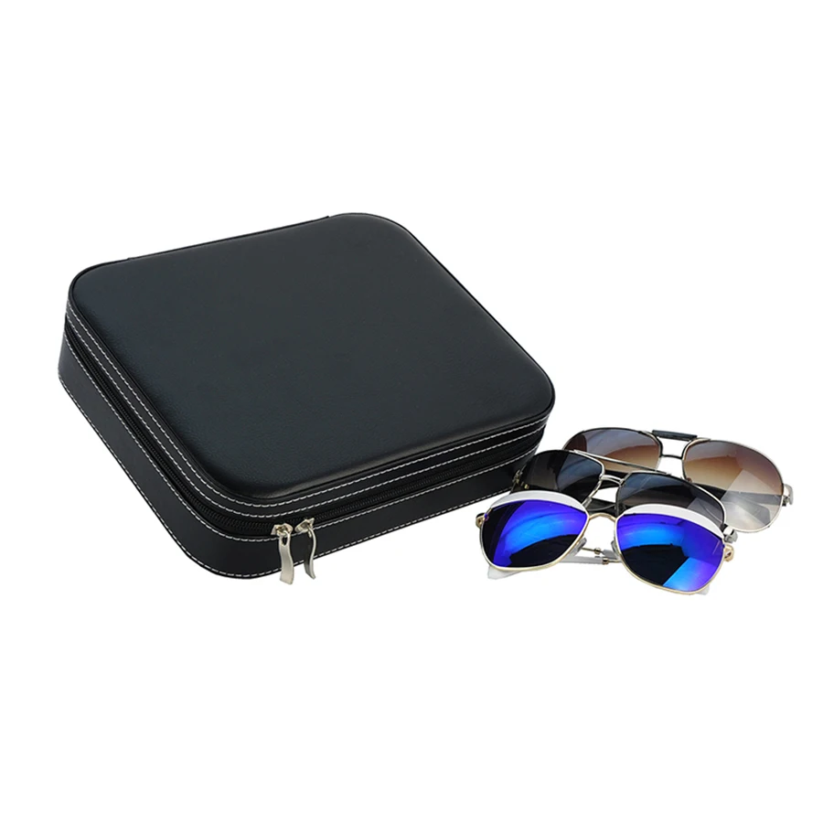 

3 Piece Extra Large Travel Eyeglass Sunglass Storage Zippered Case, Black;pink color in stock wholesale