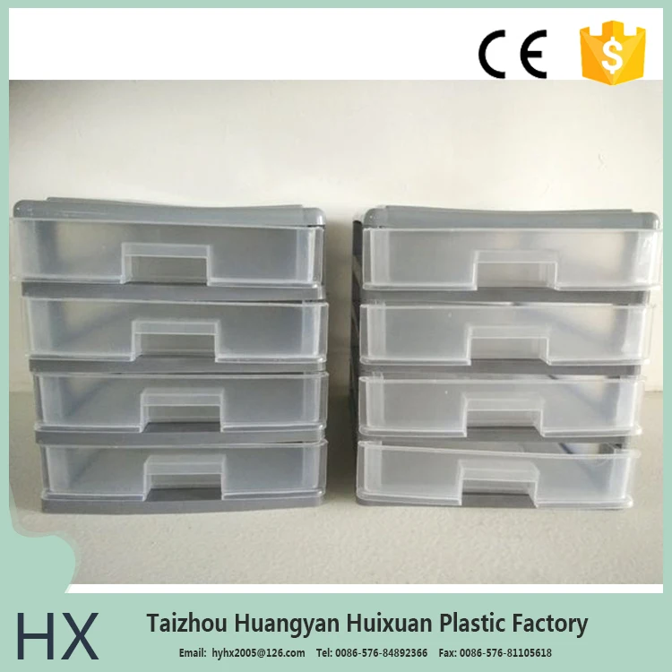 Special Type 4 Drawer Customise Clear Plastic Storage Box With Lid