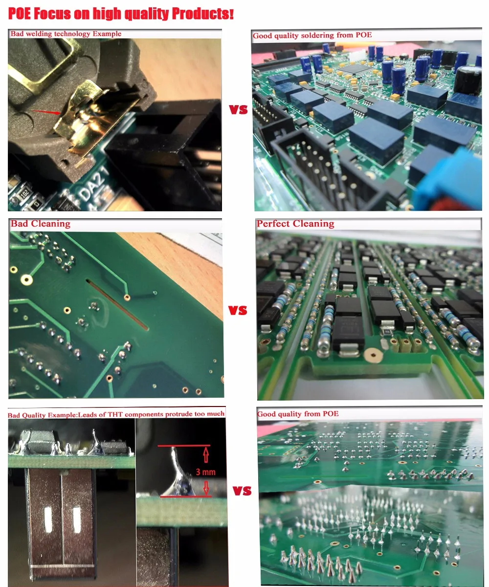 POE Assembly PCB Quality Comparison-Shenzhen Manufacture PCBA Electronic Assembly PCB