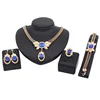 Cheap Hot Sale Fashion Indian Bridal Crystal Gold Plated Exaggerated Dubai Earrings Jewelry Sets