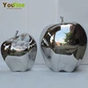 Outdoor stainless steel apple sculpture for decor
