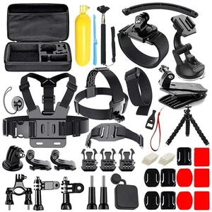50 in 1 Other Sports Video Photo Action Camera Accessories Kit for GoPro Hero 7 6 5 4 3 Carrying Case Chest Strap Octopus Tripod