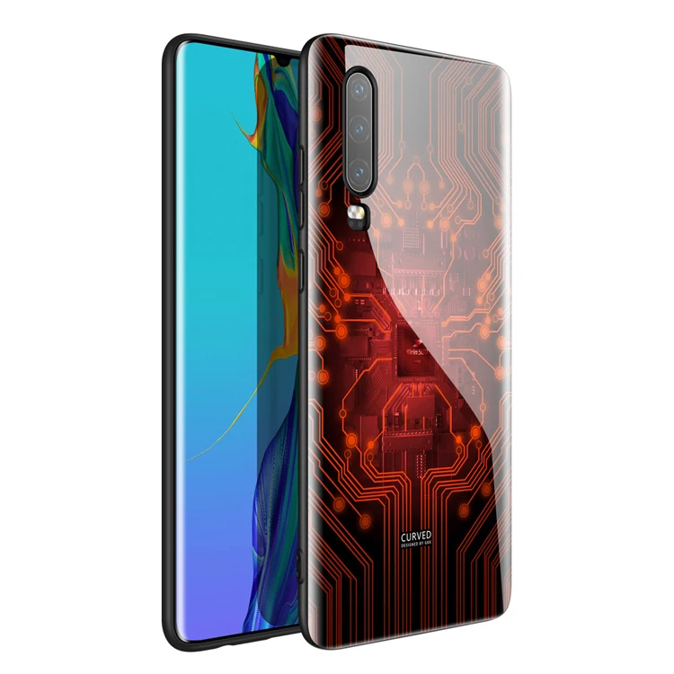 

Original GKK really full curved tempered glass mobile phone back cover for huawei p30 pro soft tpu cellphone case