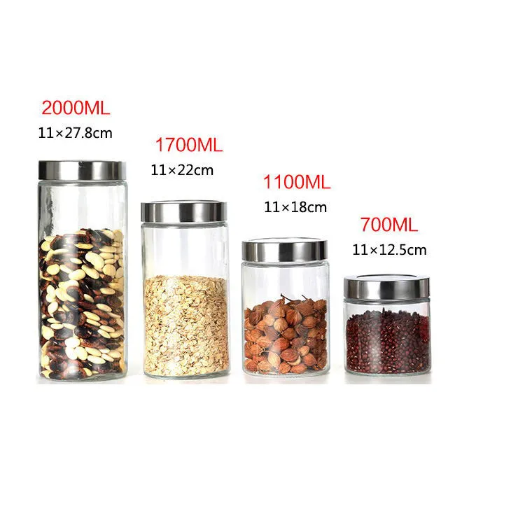 

cylinder borosilicate glass containers bottles jars for coffee bean, Transparent color / clear color