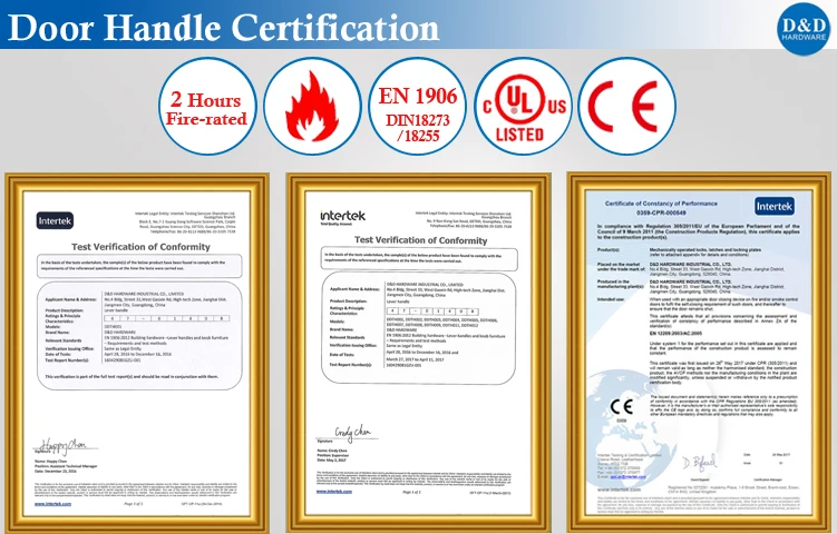Door Handle Certification-D&D Hardware