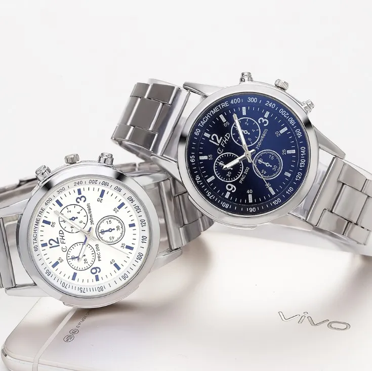 

2019 Blue Glass Fiber Reinforced Plastic Gifts Men Quartz Wrist Watch, As shown