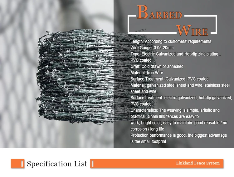 military used warning safety galvanized iron barbed wire