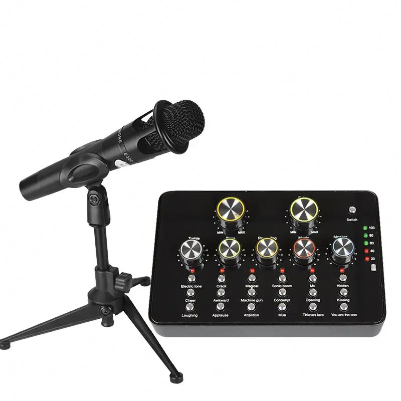 

Hot Sale Microphone And Sound Card, Black