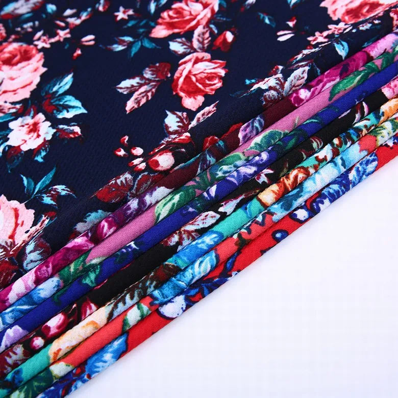 
China supplier knitting rice jersey fabric polyester printed fabric 200gsm 