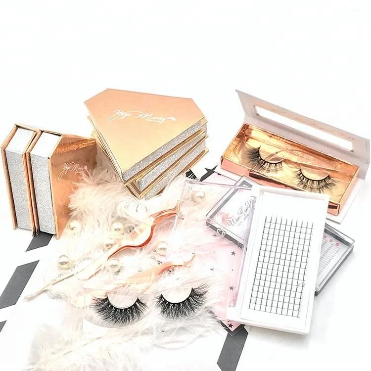 

Private Label False Eyelashes Package Box 3d Mink Lashes, Natural black