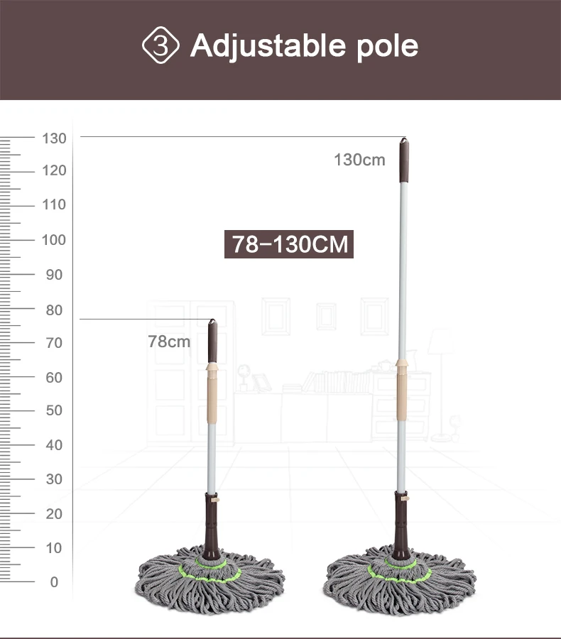 2017 Boomjoy Twist Microfiber Yarn Mop Hands Free Cleaning Mop Lazy Mop For Floor Cleaning 