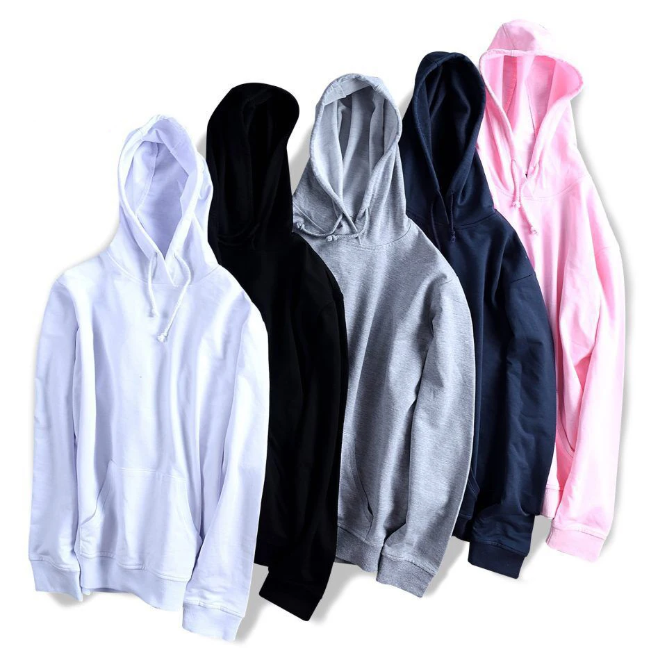 

New design autumn 65% cotton blank plain oem custom pullover unsex men women hoodies with hood, 6 colors