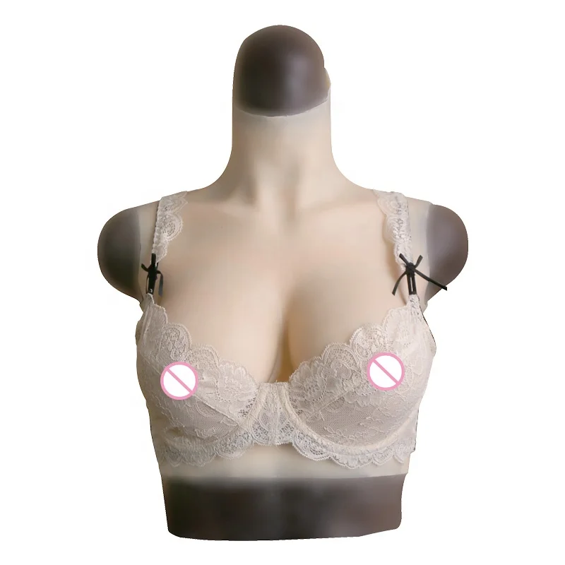 

2019 NEW D-Cup Half Body Trandsgender Tits Crossdresser Breast Plate Breast Form Boobs, Nude skin (other color)