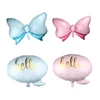 blue and pink Bowknot balloons and bow balloon hello baby foil balloons for baby shower boy and girl birthday party decorations