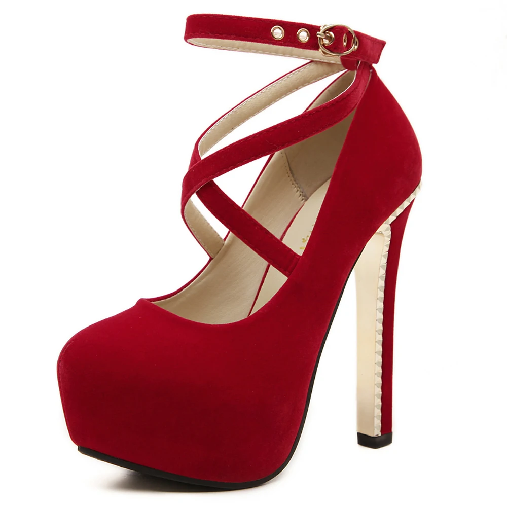 red heels thick heel