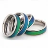 Stainless steel smart warm color changeable color titanium ring for couples