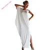 White Crochet Lace Patchwork Back Oversized Maxi Kaftan Dress