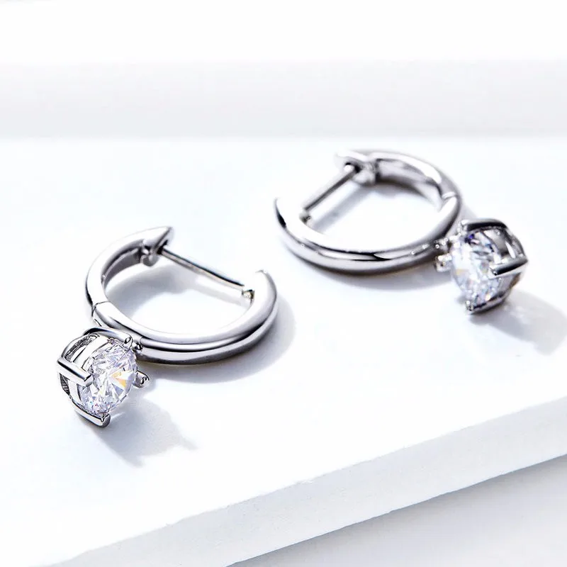 

Simple Women Jewelry Clear Cz 925 Sterling Silver Tiny Drop Earrings