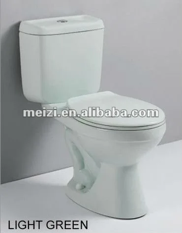 Two piece sanitary ceramic siphonic light blue toilet