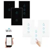 Hot ! US Smart Wifi Wall Touch Switch 1/2/3 Gang Glass Panel light Switch Black/white for smart home