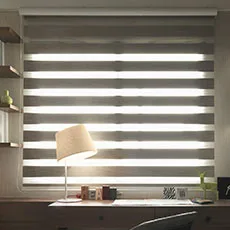 Light filtering dual roller shade jacquard fabric zebra blinds