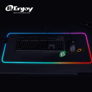 Factory OEM Extended RGB Glowing LED Gaming Mousepad with Non-Slip Rubber Base