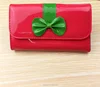 Fashion PU cover red bow wallet for beauty
