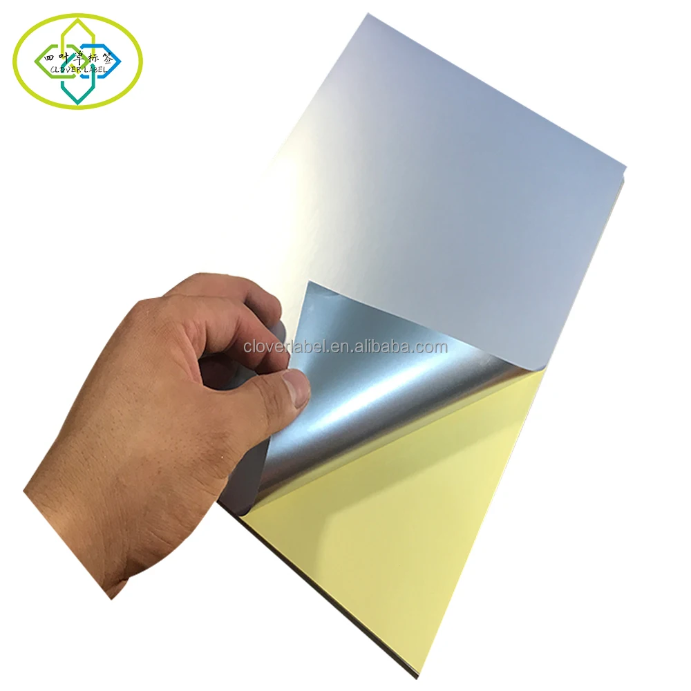Blank Self Adhesive A4 Size Silver PET Sticker Label Sheet for Inkjet Laser Printer