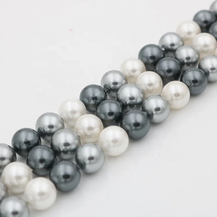 

Loose pearlpearl gray contacts white color shell beads 6mm to 12 mm for jewelry DIY