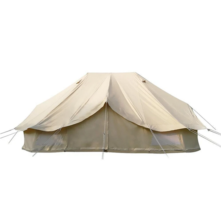 

Outdoor canvas tent luxury Family Camping Emperor stretch Tent, Beige