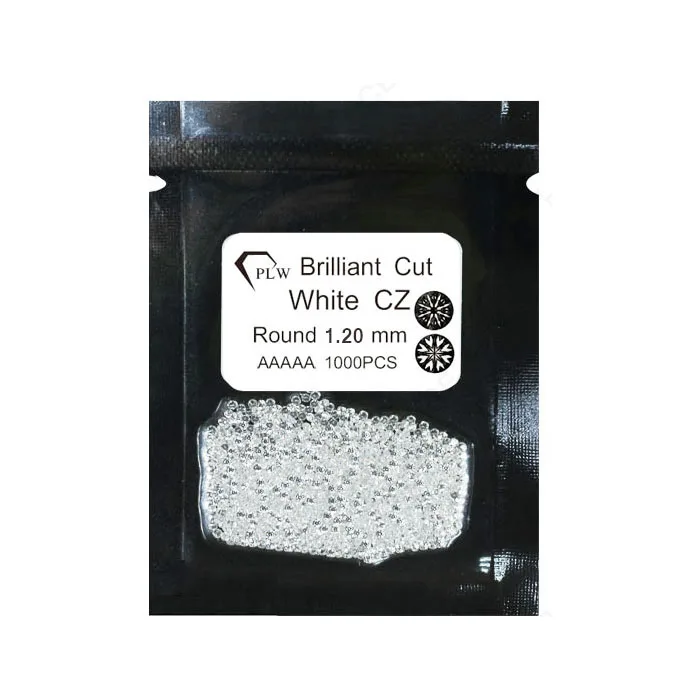 Provence Gems 1.2mm AAAA Quality White Colored Synthetic CZ Gemstones Wholesale