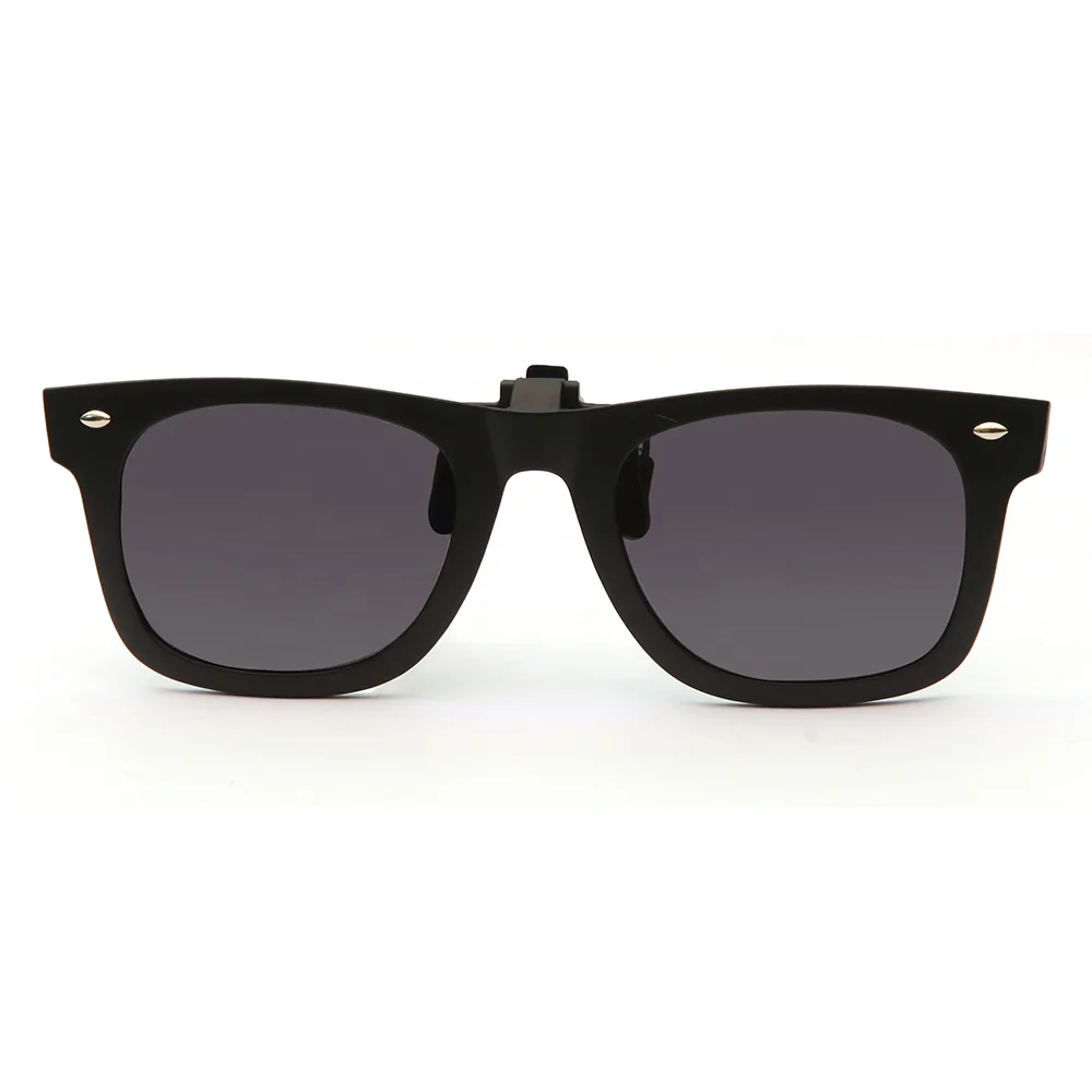 

10g Super Light Square Shiny Black Driver TAC Polarized Clips-On Flip Up Sunglasses