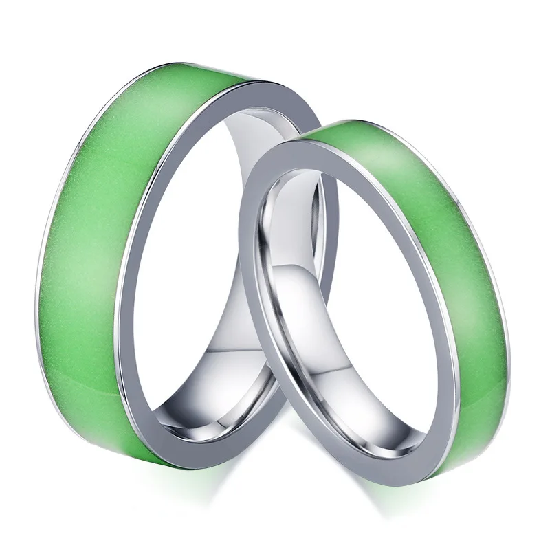 

2019 New Couple Ring Glow In The Dark Rings Wedding Band Rings For Women