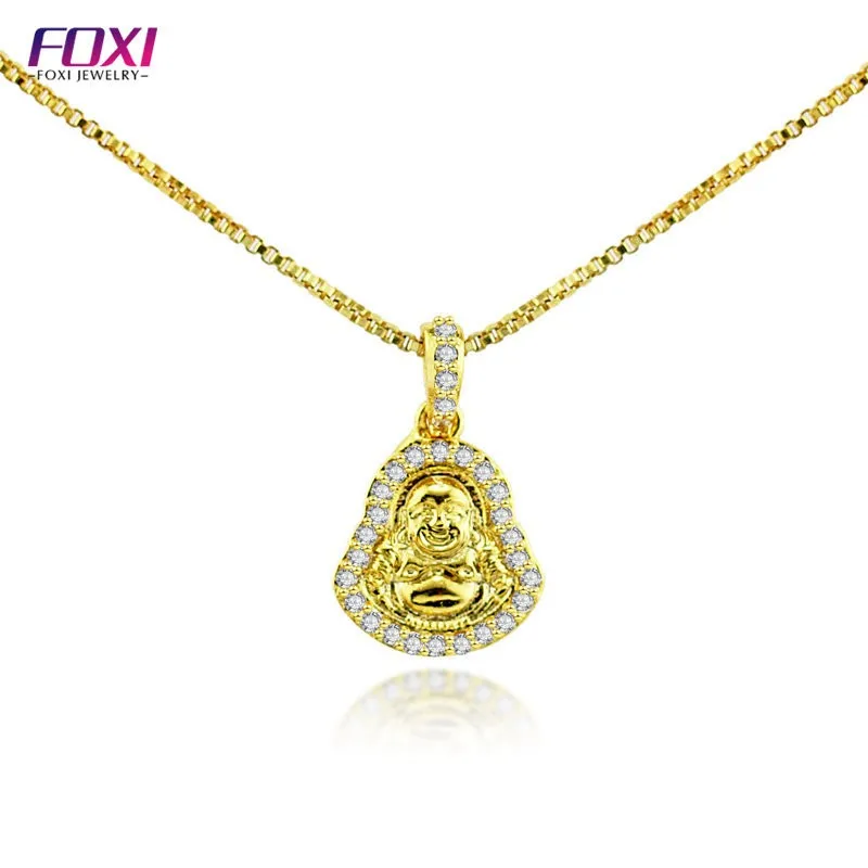 

Wuzhou Foxi 18K Gold Plated Buddha Pendants Cubic Zircon Jewelry Necklaces