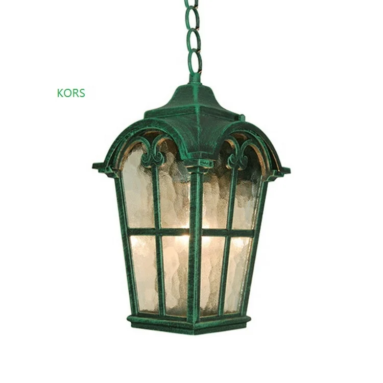 outdoor pendant lamp gorgeous water green colored exterior hanging chain light lighting