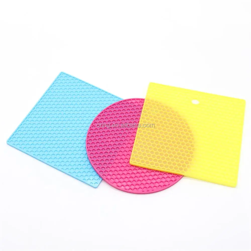 

FDA Heat Protection Colored Coaster Silicone Coffee Cup Flat Mat