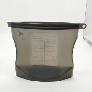 Image of New design leakproof 1000ml and 1500ml Ziplock bag wholesale silicone food storage bag