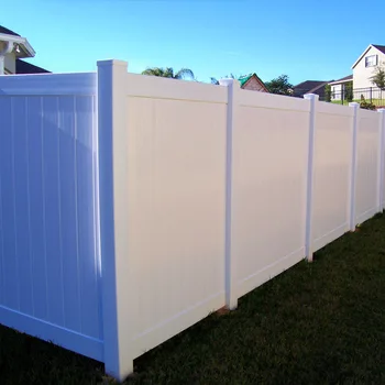 Fentech 6 Ft. H X 8 Ft. W White Vinyl Privacy Fence Panel Kit - Buy 6x8 ...