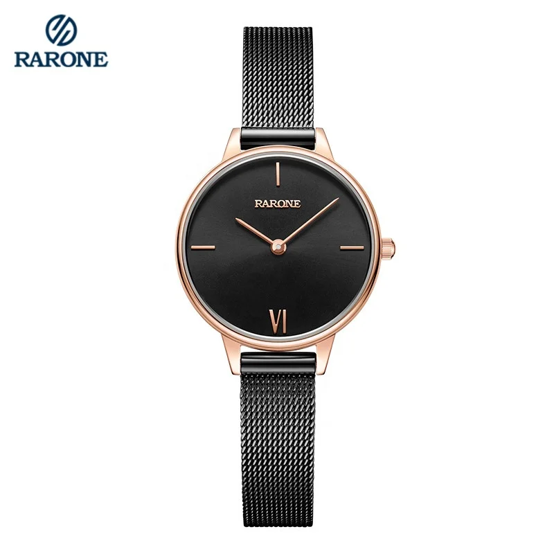 

Rarone new fashion minimalist mesh band quartz lady wristwatch