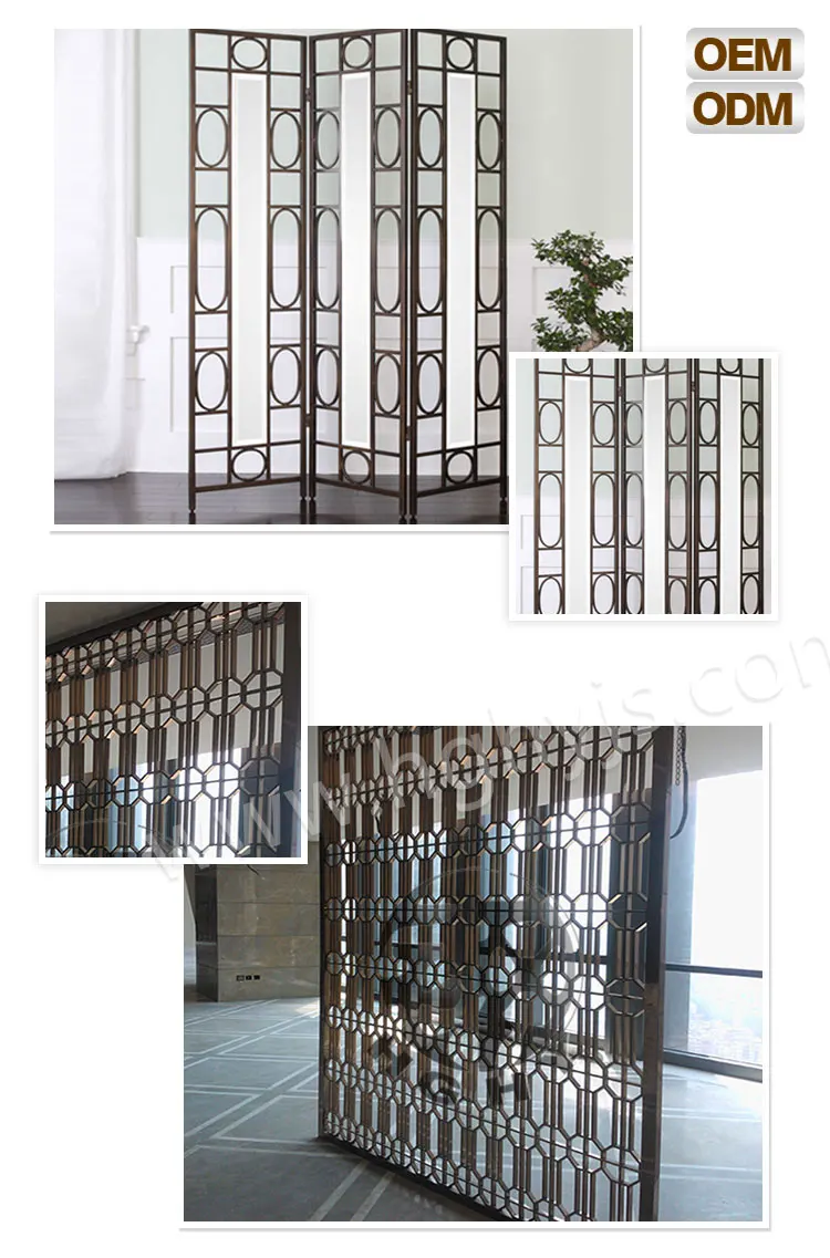 Electroplated Partition Office Singapore Folding Screen Room Divider