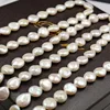 Natural fresh water pearl loose pearl baroque bright light button beads DIY handmade necklace semi-finished whole string sale