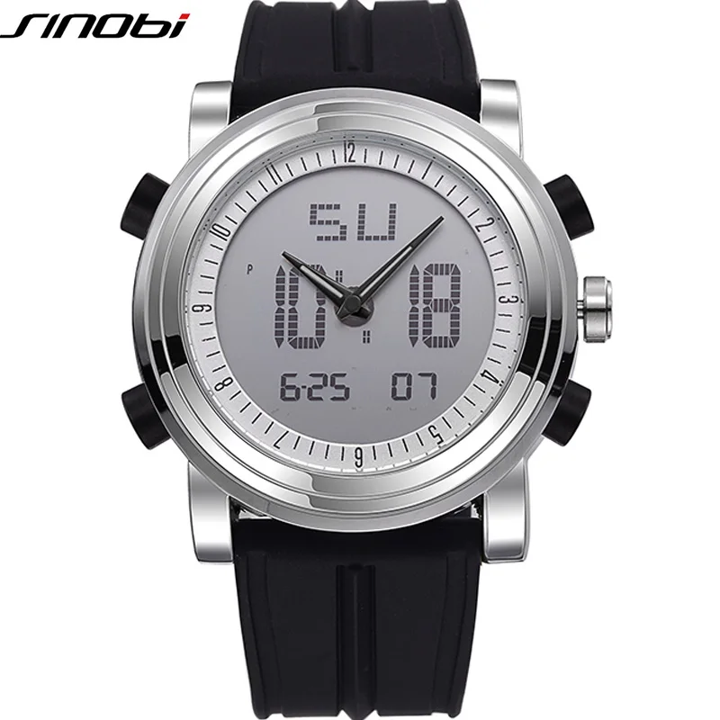

SINOBI Digital Sports Chronograph Wrist Watches Waterproof Military men Quartz watch 2017