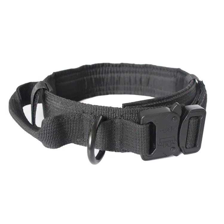 

Nylon Tactical Dog Collar for Military Training with Control Handle, Black, tan, army green