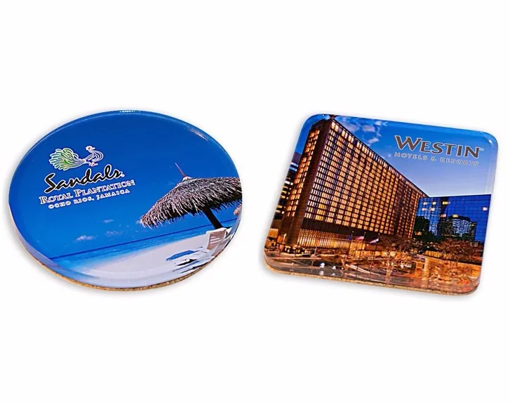 Wholesale Round Shape Clear Acrylic Crystal Glass Coaster With Cork