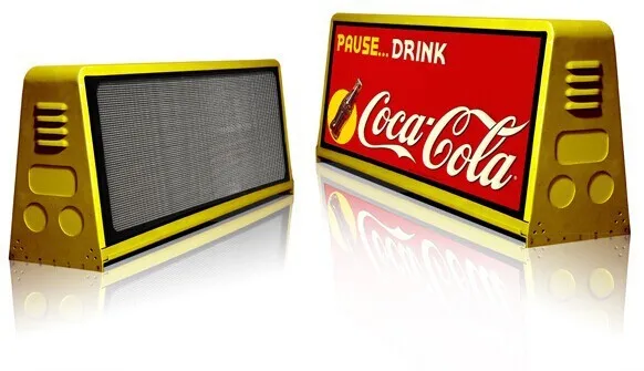 Outdoor double side taxi top advertising led display sign/taxi roof top advertising signs