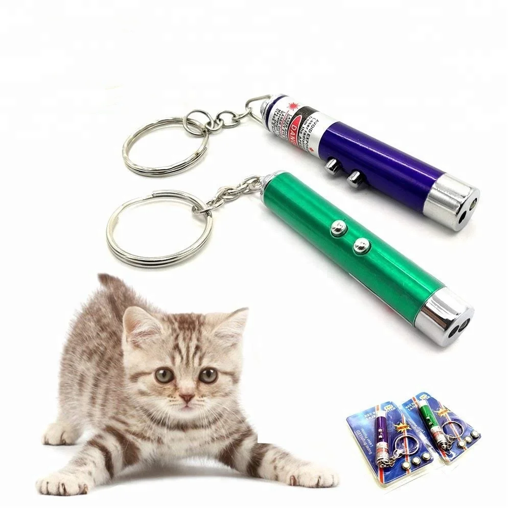 

Crazy Cat Chase Toy Interactive LED Light Pet Toy Laser Pointer Pen Light Training Tools, Sliver,red,black,blue,green,purple