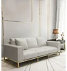China supply home furniture manufactures decorative armchair Modern steel polished frame removable leather living room sofa