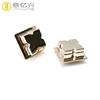 Custom square shaped light rose gold metal locks for leather bag making accessories