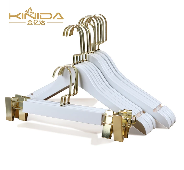 

OEM Wholesale 2020 brand custom apparel laundry wood cloth hangers for suits, White